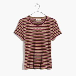 Madewell Ribbed Baby Tee in Stripe XS